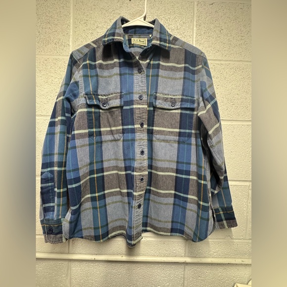 LL Bean women’s‎ Chamois Flannel Shirt size medium vintage cotton - Picture 1 of 5
